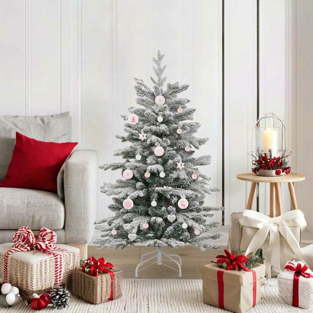 Kerstbal Set 40 pcs Wit en Roze Kunststof 1
