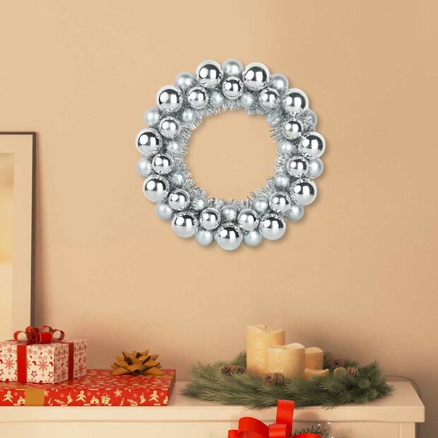 Kerstbal Kransen 2 pcs Zilver 33 x 33 x 7 cm Polystyreen 1