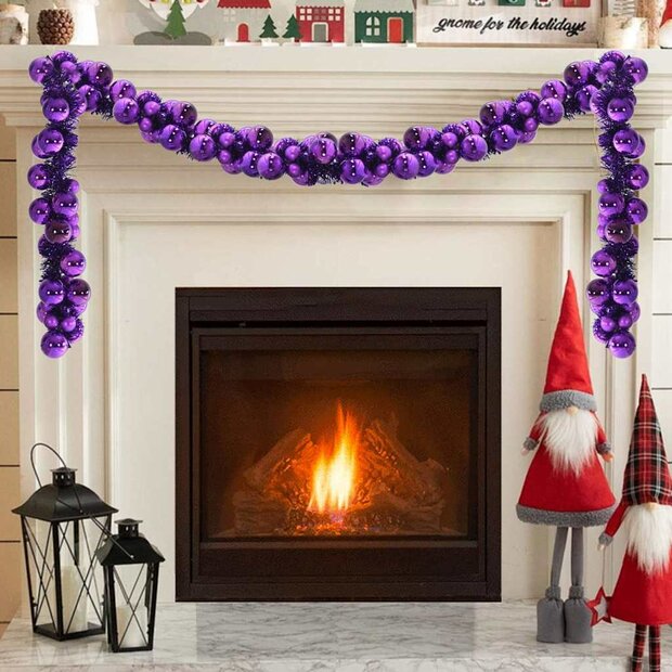 Kerstbal Guirlande Lila 186 cm Polystyreen 1