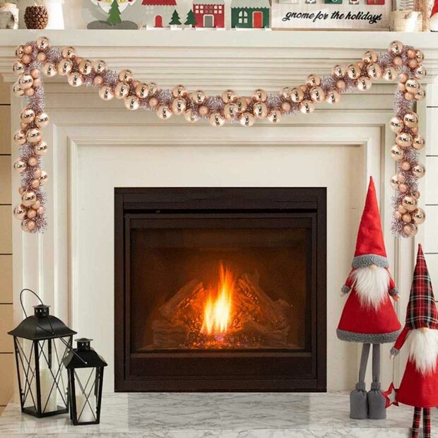 Kerstbal Guirlande Rose Gold 186 cm Polystyreen 1