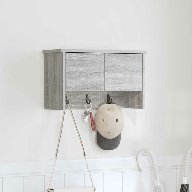 Wandgemonteerde kapstok met plank Grijs Sonoma 50 x 20 x 30 cm 1
