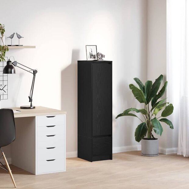Highboard 29,5x34x119,5 cm spaanplaat zwart eikenkleurig 1