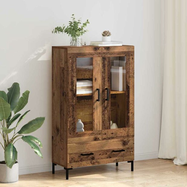 Highboard met lade Oud Hout 69,5 x 31 x 115 cm Bewerkt hout 1