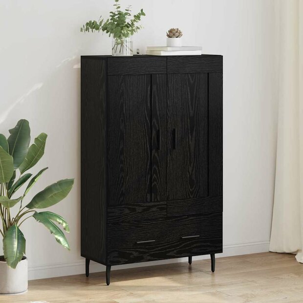 Highboard met lade Zwart Eiken 69,5 x 31 x 115 cm Bewerkt hout 1