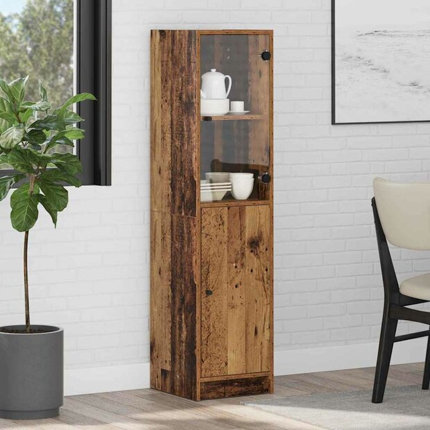 Highboard Oud Hout 35 x 37 x 142 cm Bewerkt hout 1