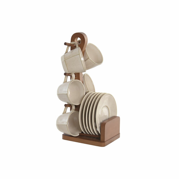 Set van koffiekopjes Home ESPRIT Beige Keramiek 90 ml 6 Onderdelen 1