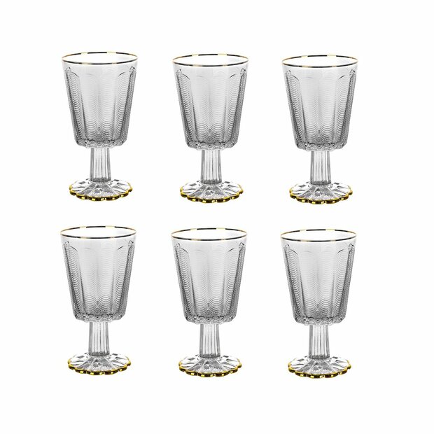 Glazenset Home ESPRIT Transparant Gouden Kristal 445 ml 1