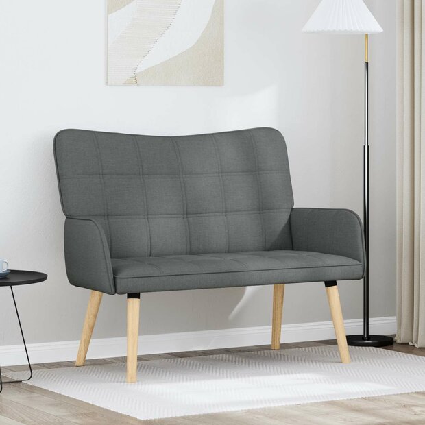 Twee Persoons Sofa Donkergrijs 115 x 61 x 87 cm Stof 1