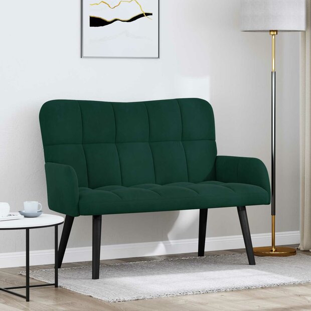 Twee Persoons Sofa Donkergroen 115 x 61 x 87 cm Fluweel 1