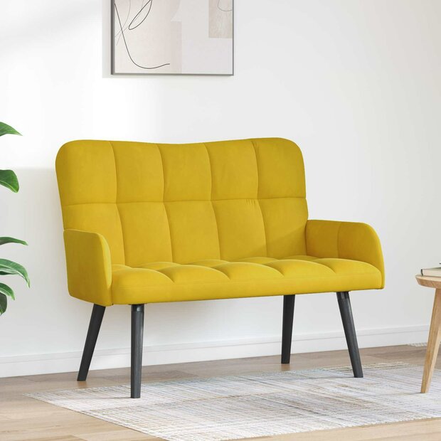 Twee Persoons Sofa Geel 115 x 61 x 87 cm Fluweel 1