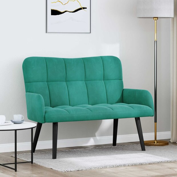 Twee Persoons Sofa Turquoise 115 x 61 x 87 cm Fluweel 1