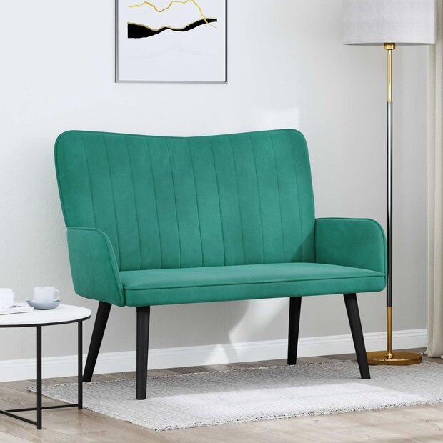 Twee Persoons Sofa Turquoise 115 x 61 x 87 cm Fluweel 1