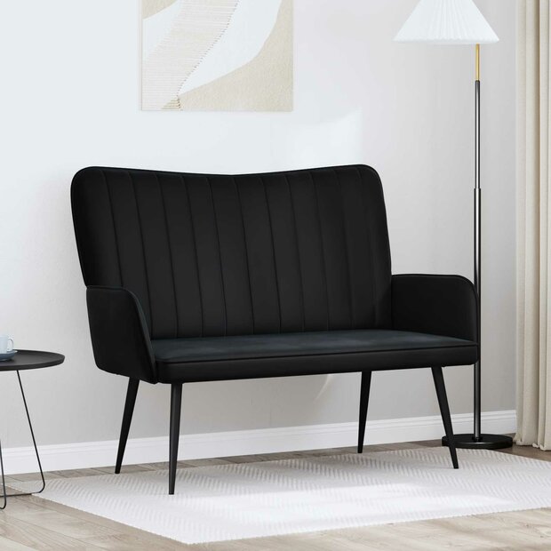 Twee Persoons Sofa Zwart 115 x 61 x 87 cm Fluweel 1