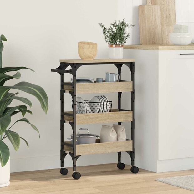 Keukentrolley Sonoma Eiken 53 x 20 x 76 cm Bewerkt hout 1