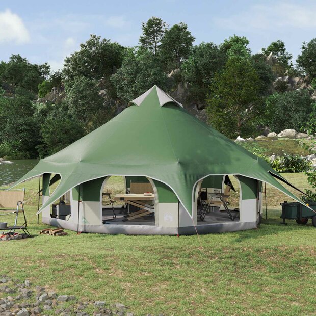 Gezinstent Groen 10-persoons 185T Polyester met PU Coating 1
