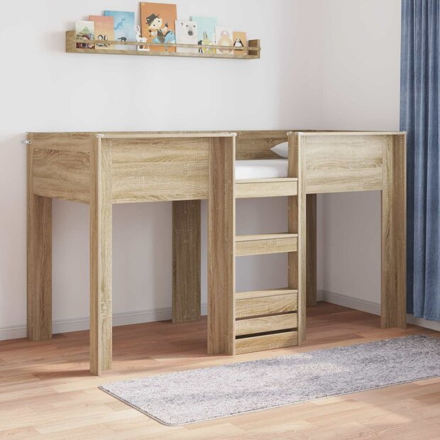 Stapelbed voor Kinderen Sonoma Eiken 75 x 190 cm Bewerkt hout 1
