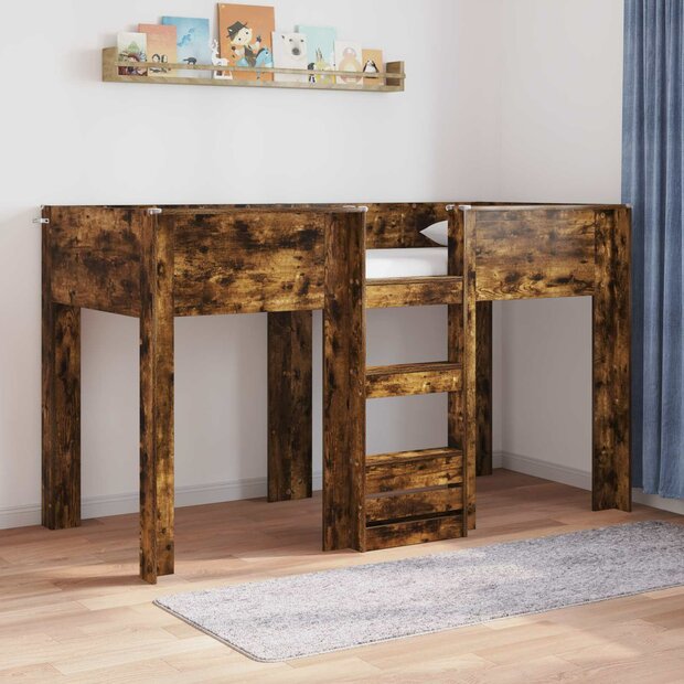 Stapelbed voor Kinderen Gerookt eiken 75 x 190 cm Bewerkt hout 1