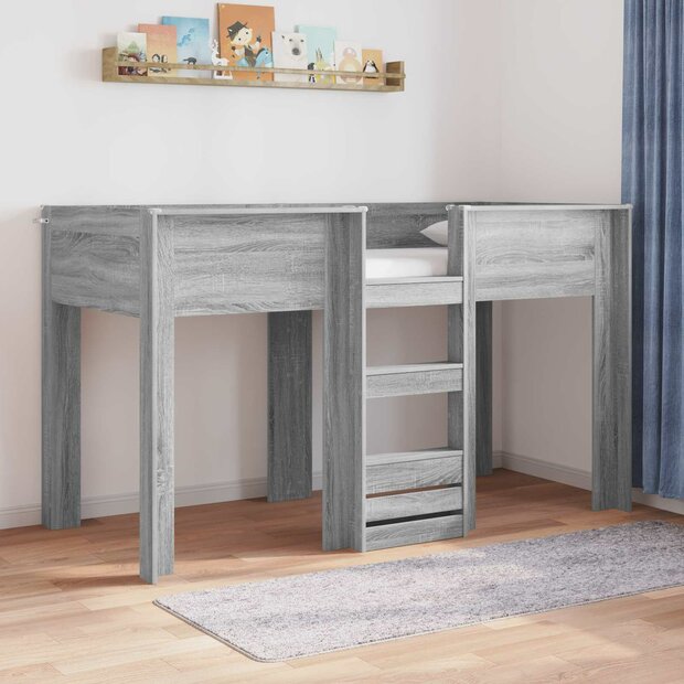 Stapelbed voor Kinderen Grijs Sonoma 75 x 190 cm Bewerkt hout 1