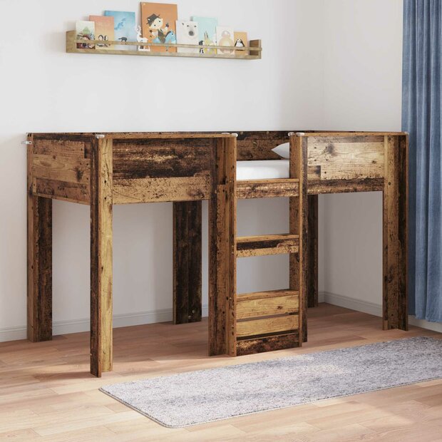 Stapelbed voor Kinderen Oudhout 75 x 190 cm Bewerkt hout 1