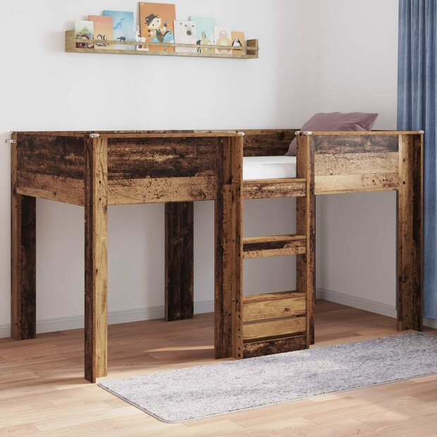 Stapelbed voor Kinderen Oudhout 90 x 200 cm Bewerkt hout 1