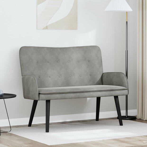 Twee Persoons Sofa Lichtgrijs 115 x 61 x 87 cm Fluweel 1