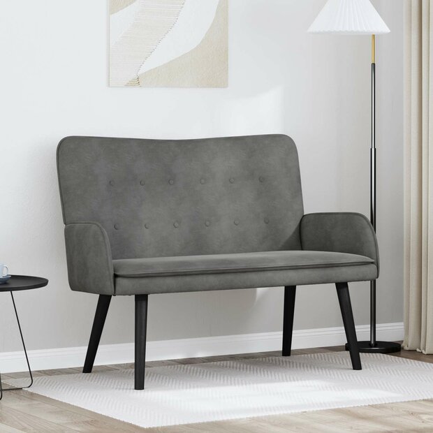 Twee Persoons Sofa Donkergrijs 115 x 61 x 87 cm Fluweel 1