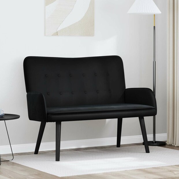 Twee Persoons Sofa Zwart 115 x 61 x 87 cm Fluweel 1
