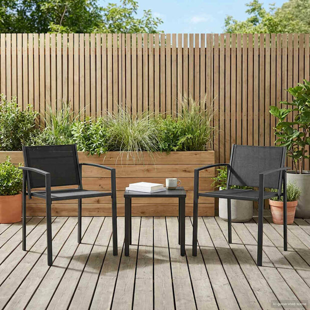 Tuinstoelen 2 pcs Zwart en Anthraciet 53,5 x 59 x 77 cm 1
