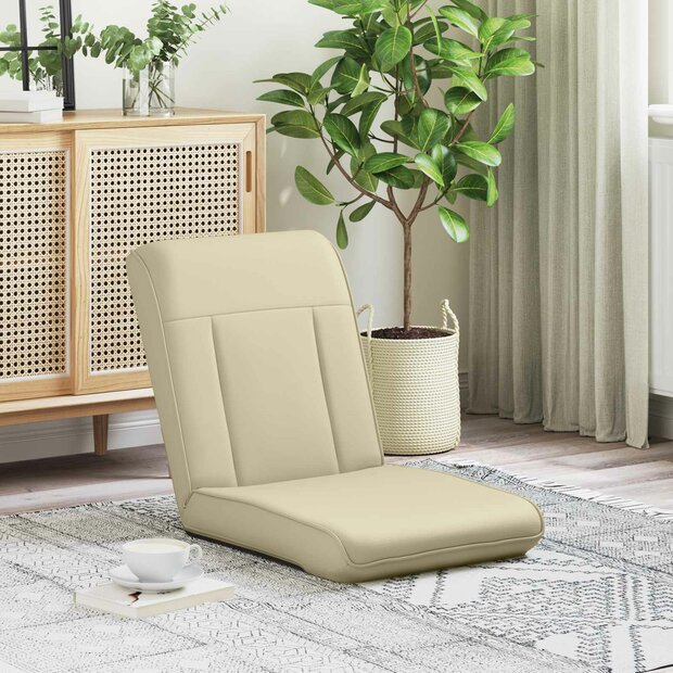 Vloerstoel Cr&egrave;me 50 x 73 x 60 cm Nep Leer 1