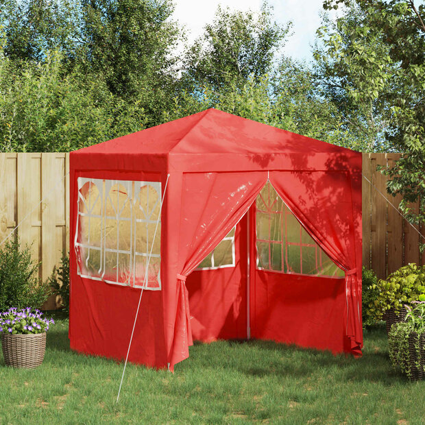 Partytent Rood 200 x 200 x 240 cm PE en staal 1