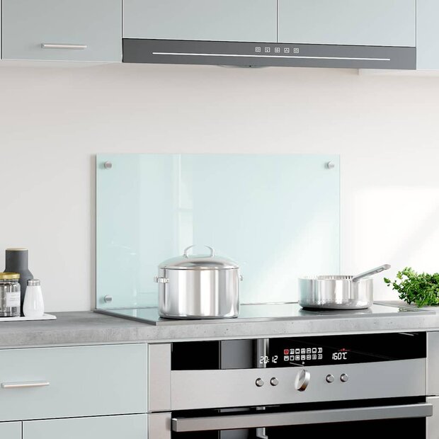Spatscherm keuken 70x40 cm gehard glas melkwit 1