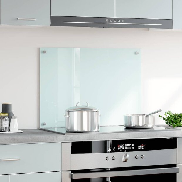 Spatscherm keuken 70x50 cm gehard glas melkwit 1