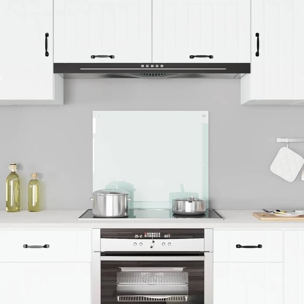 Spatscherm keuken 70x60 cm gehard glas melkwit 1