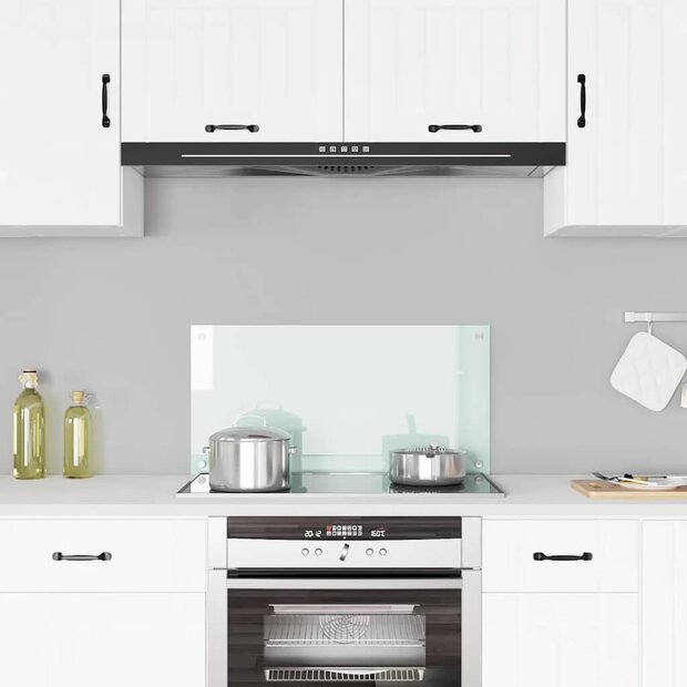 Spatscherm keuken 80x40 cm gehard glas melkwit 1