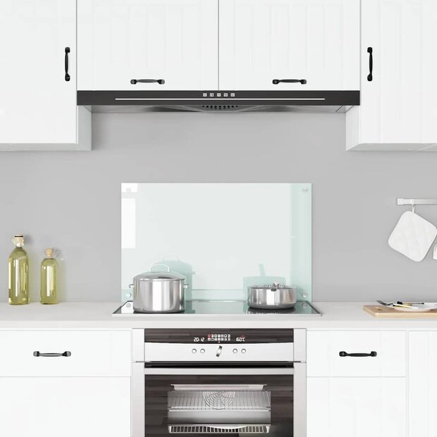 Spatscherm keuken 80x50 cm gehard glas melkwit 1