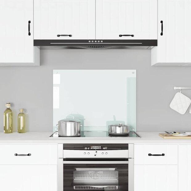 Spatscherm keuken 80x60 cm gehard glas melkwit 1