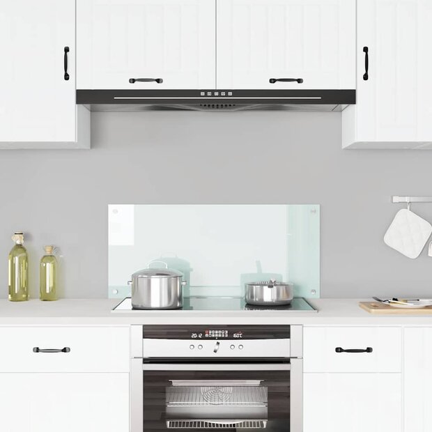 Spatscherm keuken 90x40 cm gehard glas melkwit 1