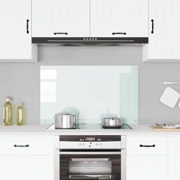 Spatscherm keuken 100x60 cm gehard glas melkwit 1