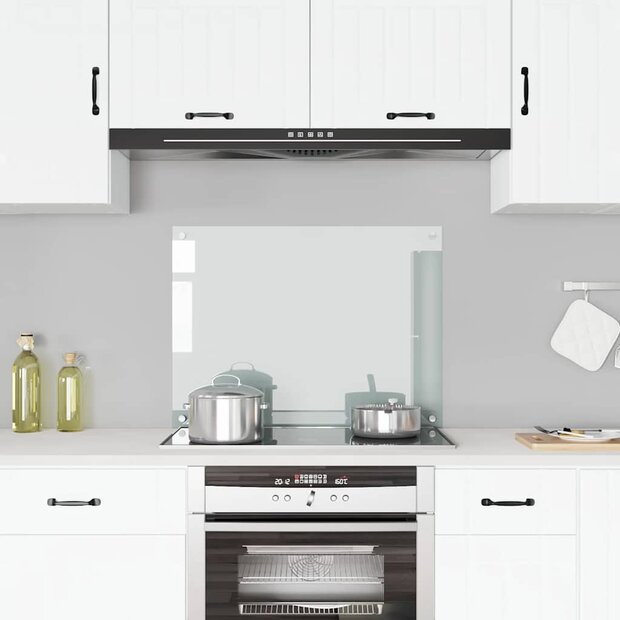 Spatscherm keuken 80x60 cm gehard glas transparant 1