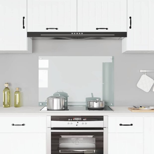 Spatscherm keuken 90x60 cm gehard glas transparant 1