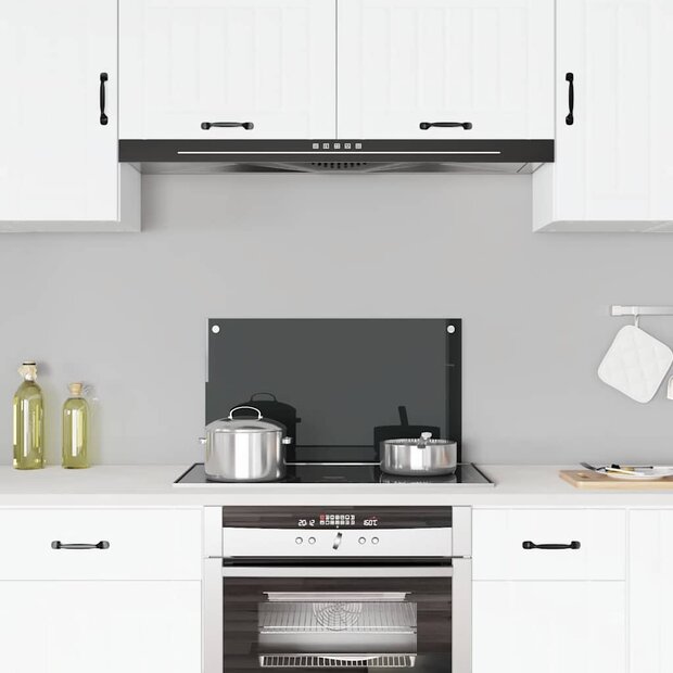 Spatscherm keuken 70x40 cm gehard glas zwart 1