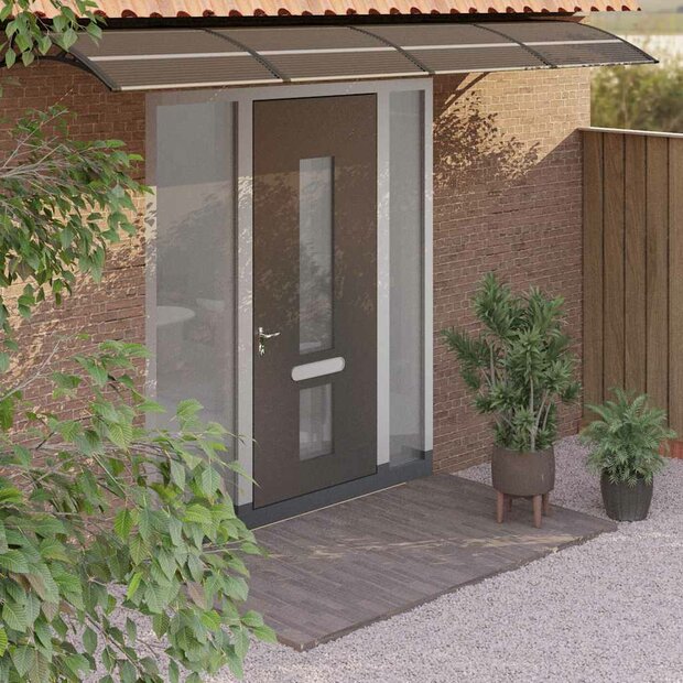 Deurluifel 350x75 cm polycarbonaat zwart 1
