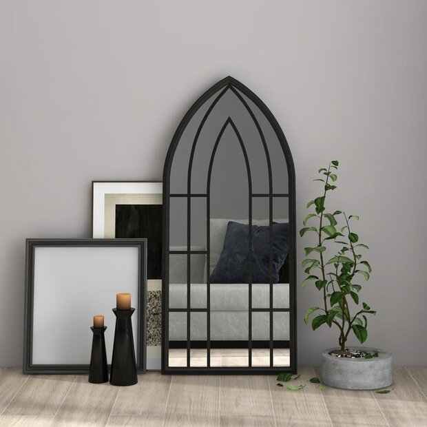 Spiegel 100x45 cm ijzer zwart 1
