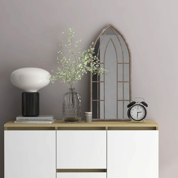 Spiegel 70x30 cm ijzer zandkleurig 1