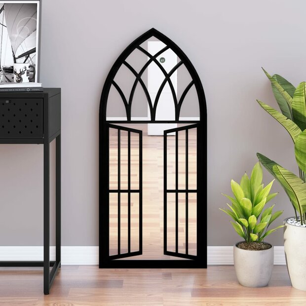 Spiegel 100x45 cm ijzer zwart 1