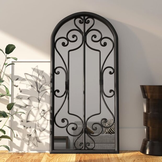 Spiegel 100x45 cm ijzer zwart 1