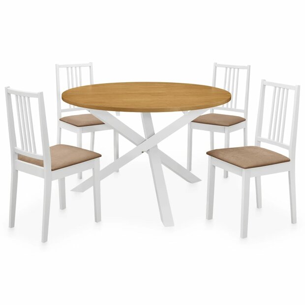 5-delige Eethoek MDF wit 1