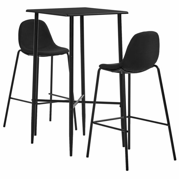 3-delige Barset stof zwart 1