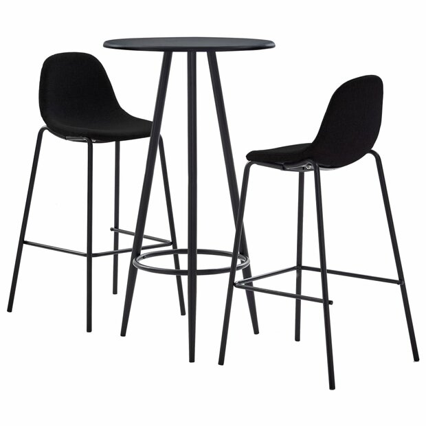 3-delige Barset stof zwart 1
