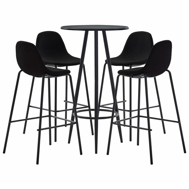 5-delige Barset stof zwart 1